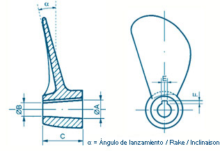 Dibujo dimensiones de los macanizados de cono y chavetero